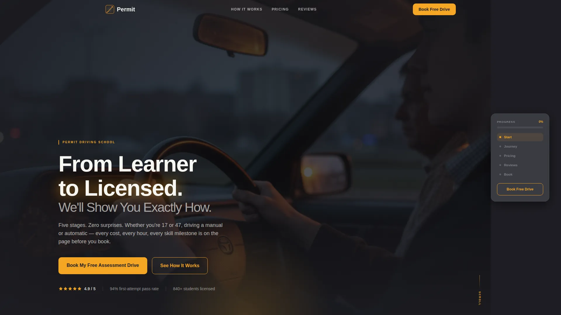 Driving School Lead Generation Landing Page Template