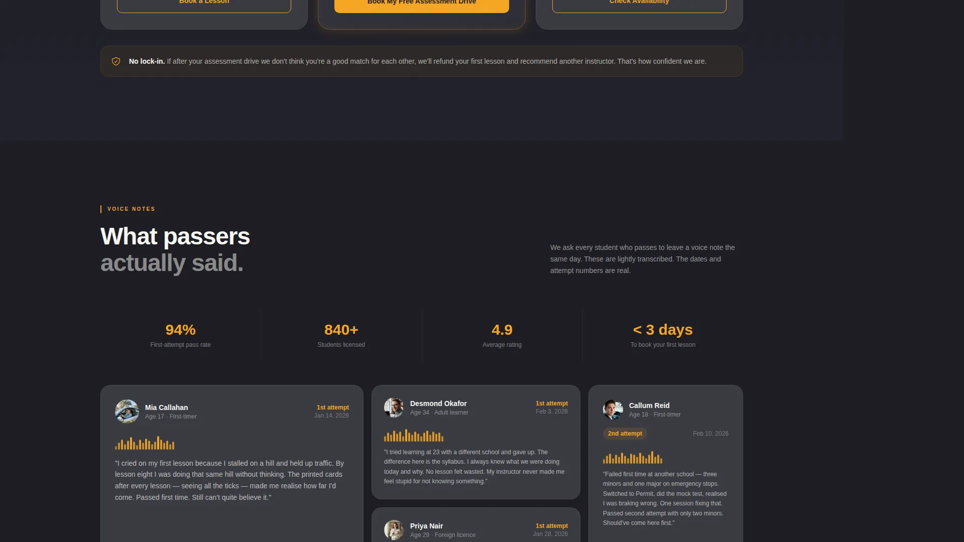 Driving School Lead Generation Landing Page Template