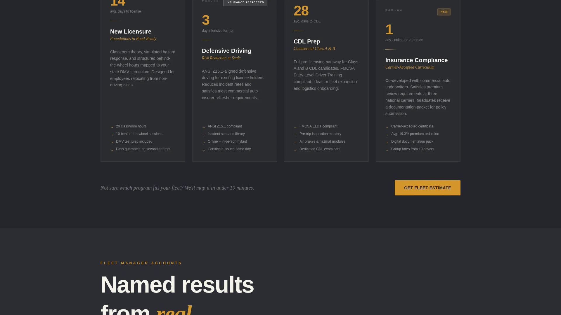 Driving School Free Estimate Landing Page Template