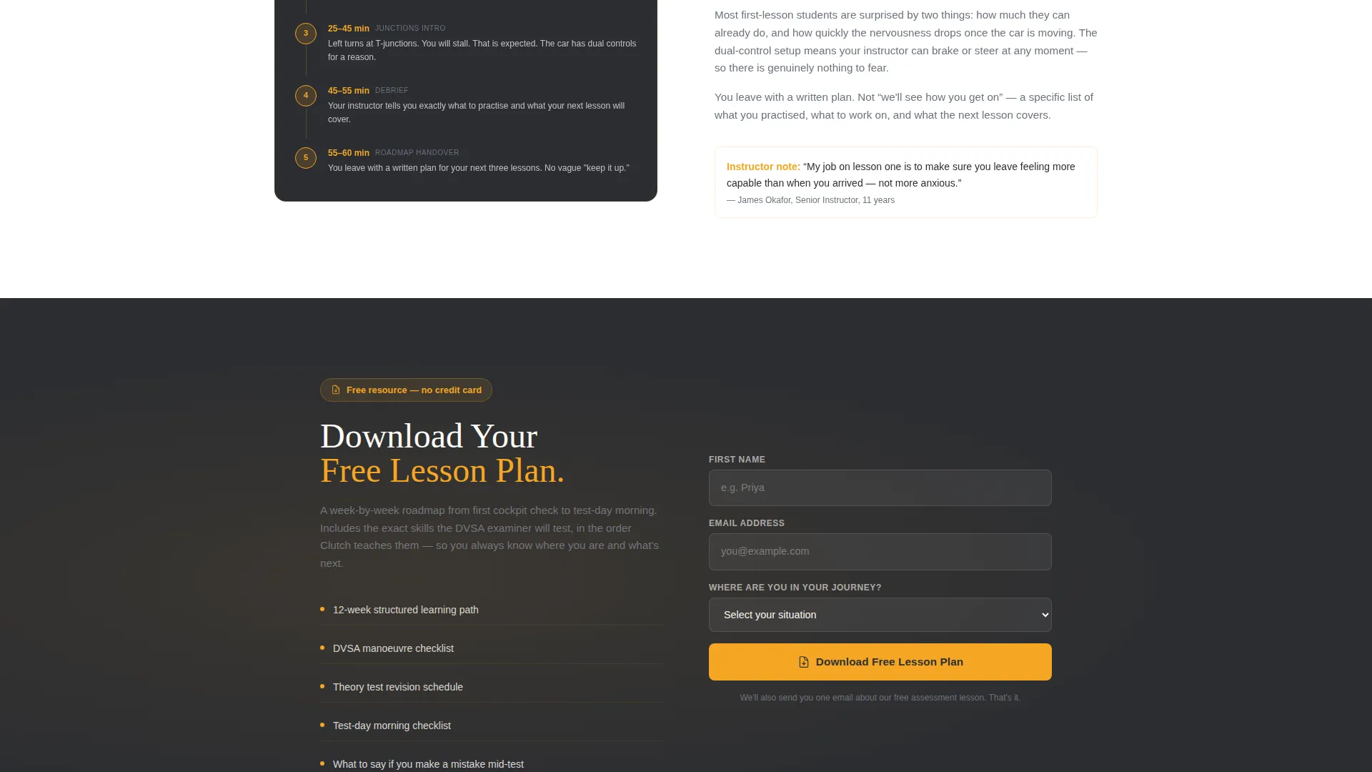 Driving School Landing Page Template for Google Ads