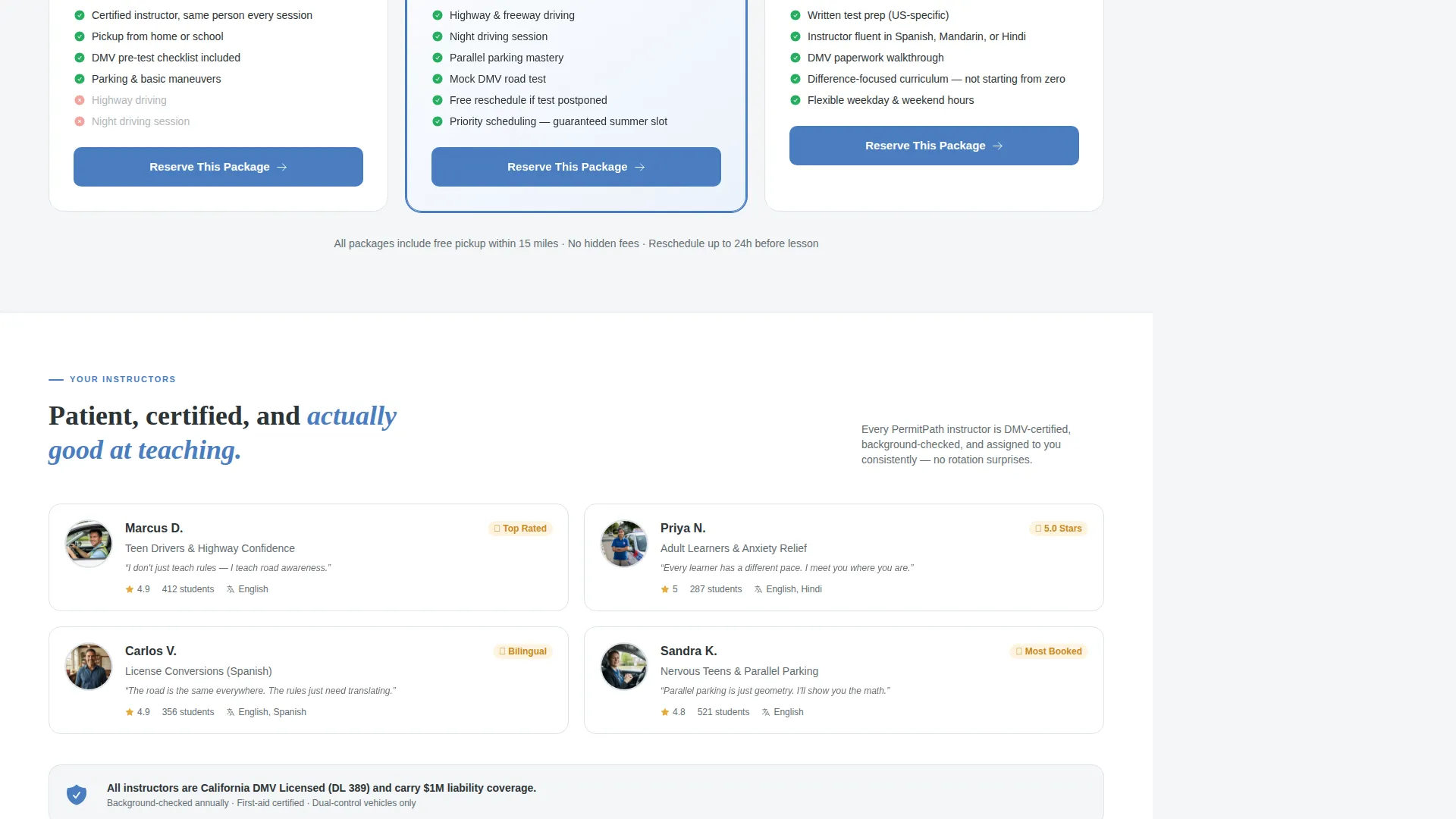 Driving School Seasonal Promotion Landing Page