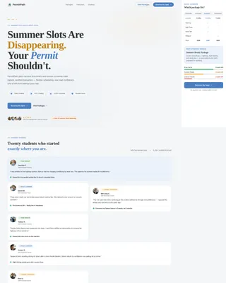 Driving School Seasonal Promotion Landing Page
