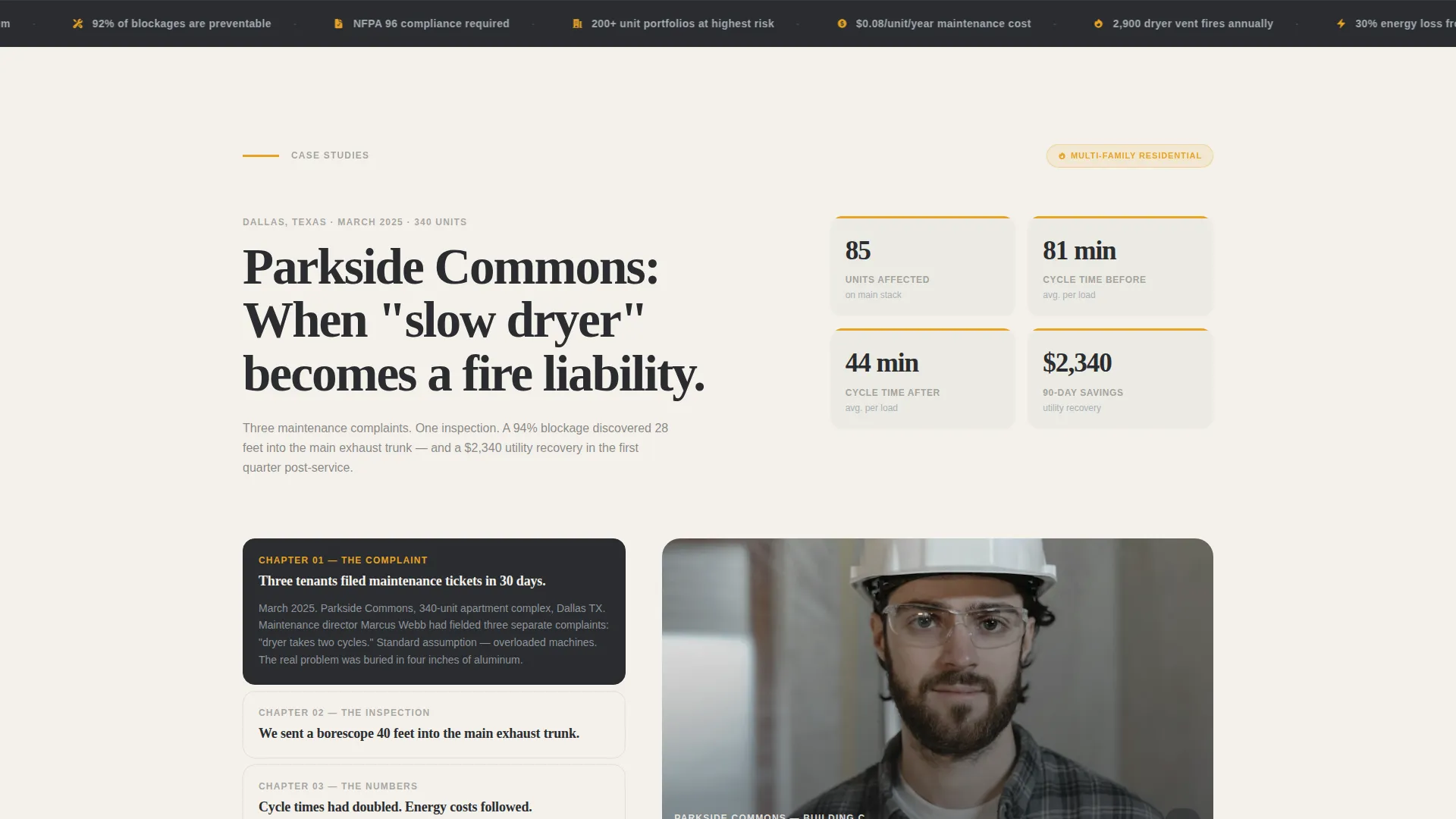 Specialty Cleaning Portfolio & Case Study Website Template