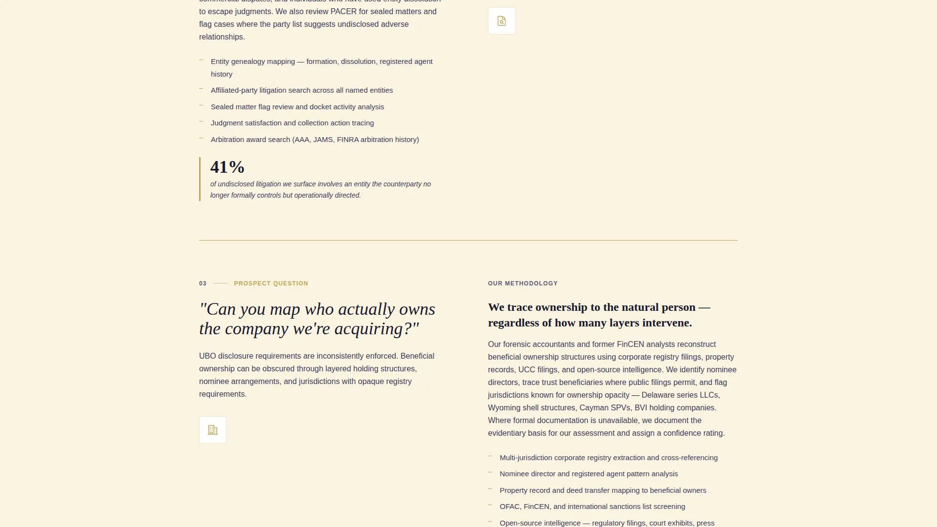 Due Diligence Investigation Landing Page Template