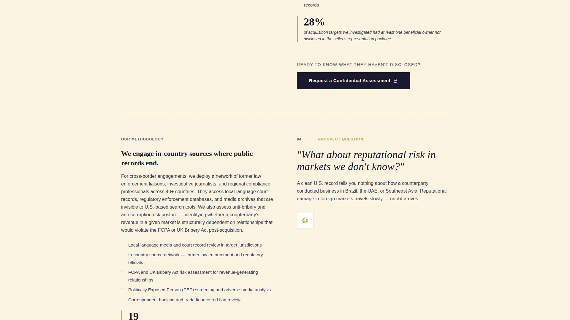 Due Diligence Investigation Landing Page Template