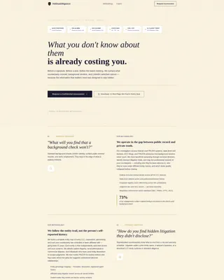 Due Diligence Investigation Landing Page Template