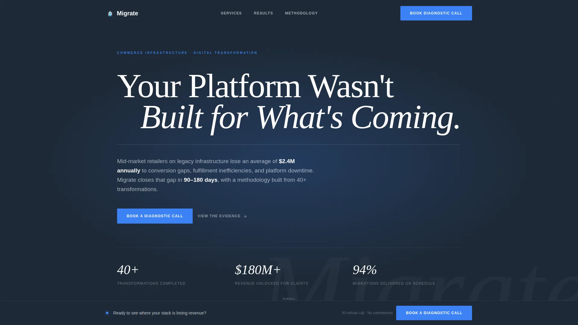 E-Commerce Consulting Advanced Booking Website Template