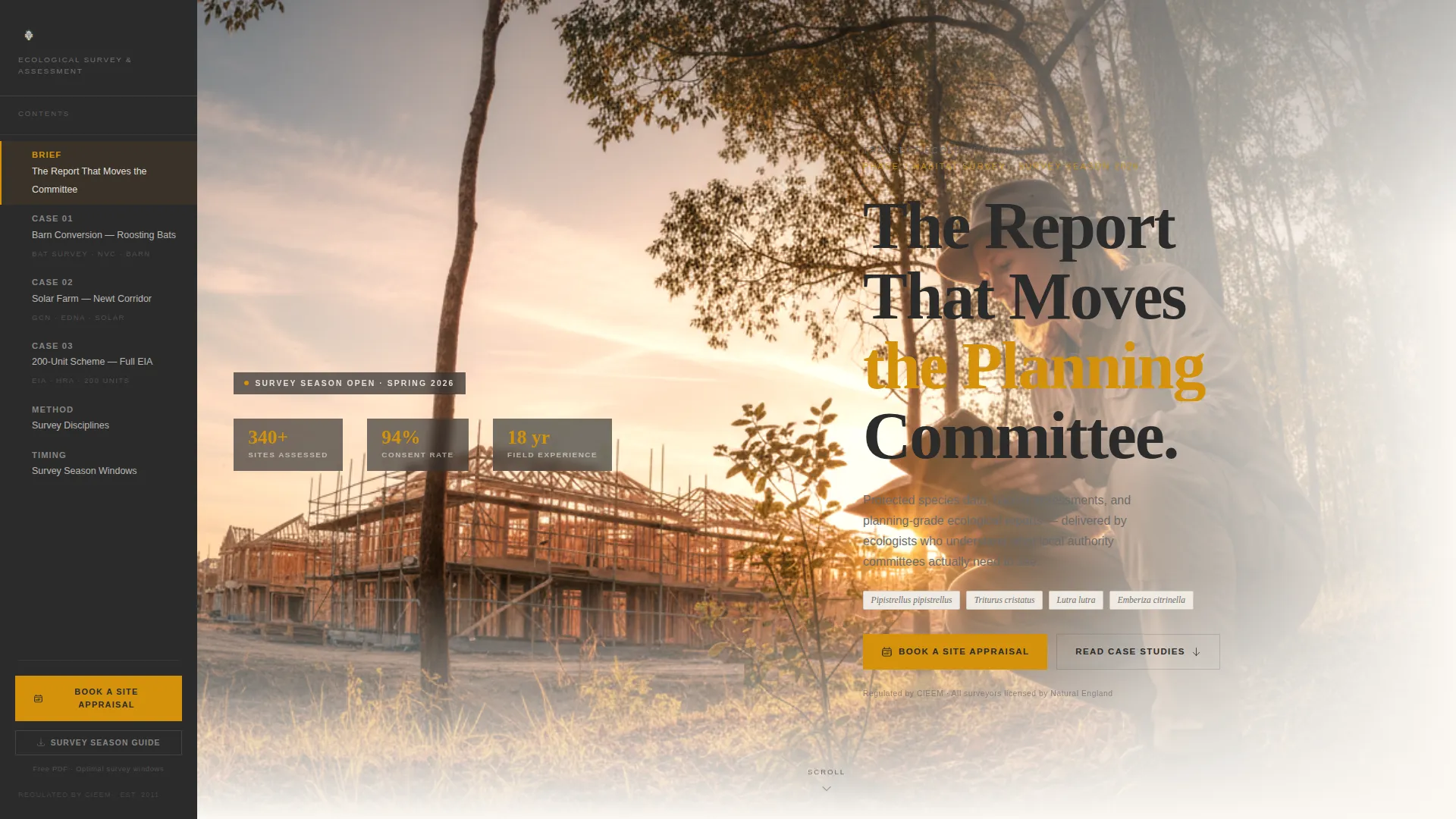 Ecological Survey Consultancy Landing Page Template