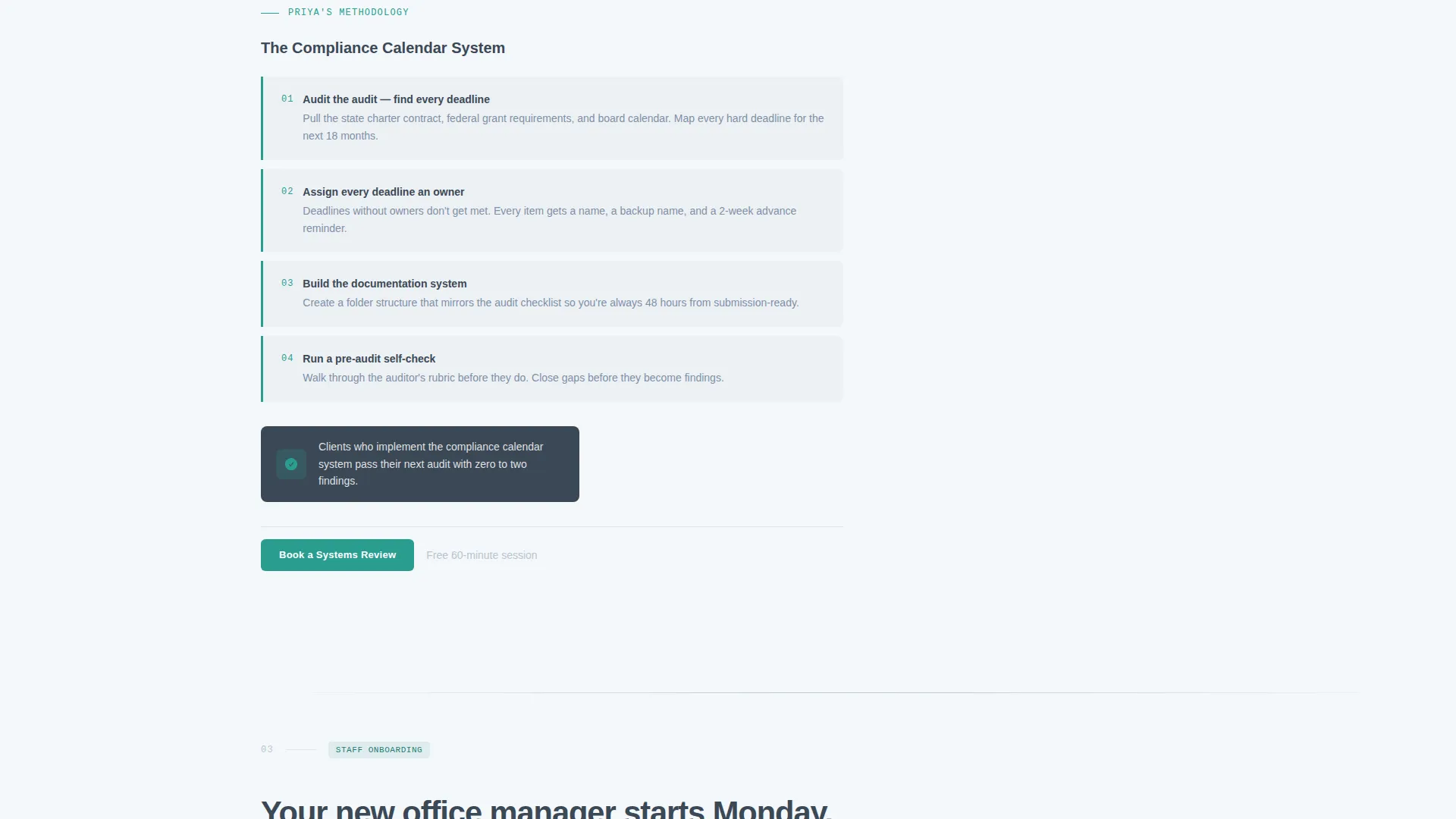 Education Operations Consultant Landing Page