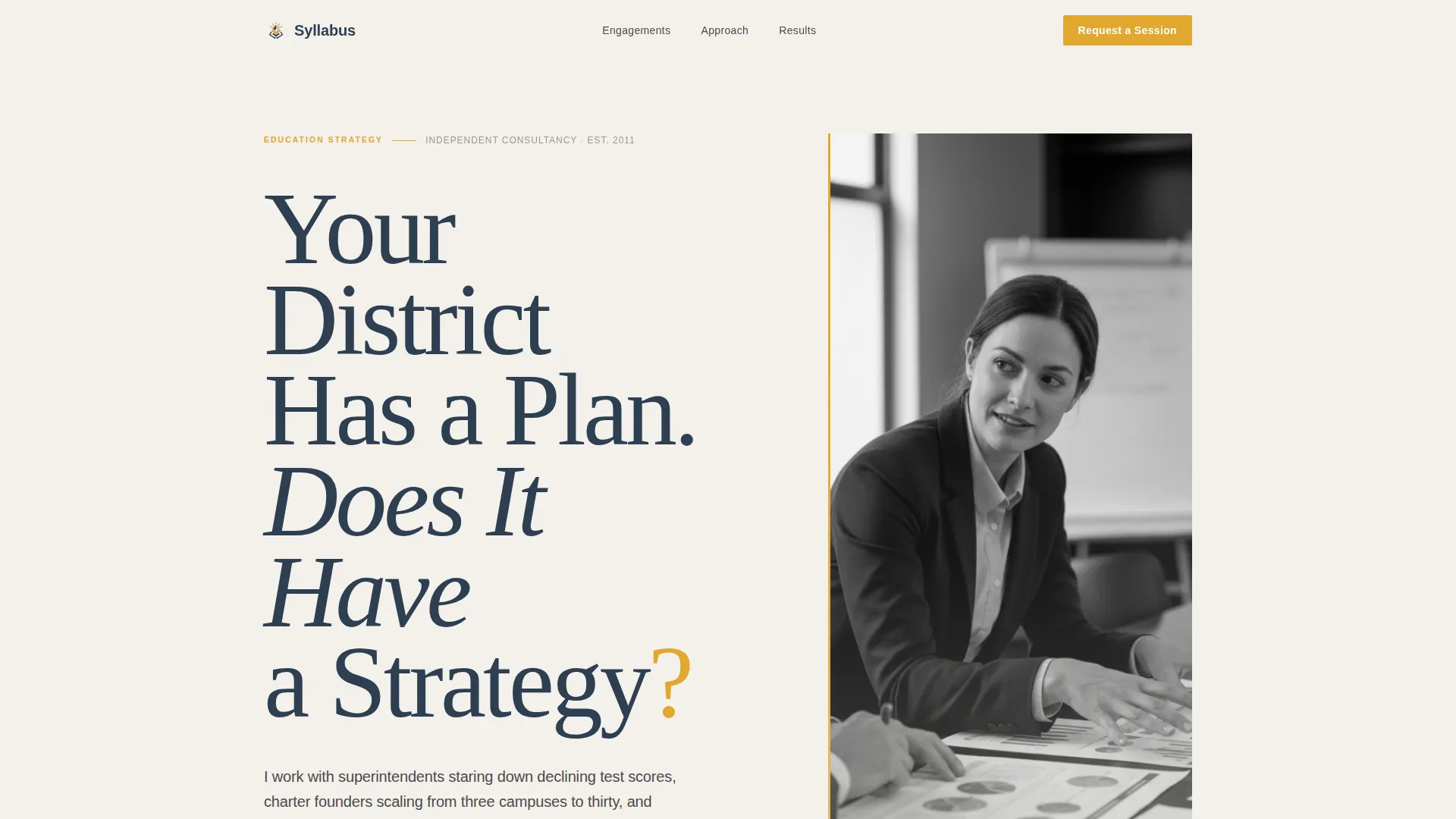 Education Strategy Consultant Landing Page Template