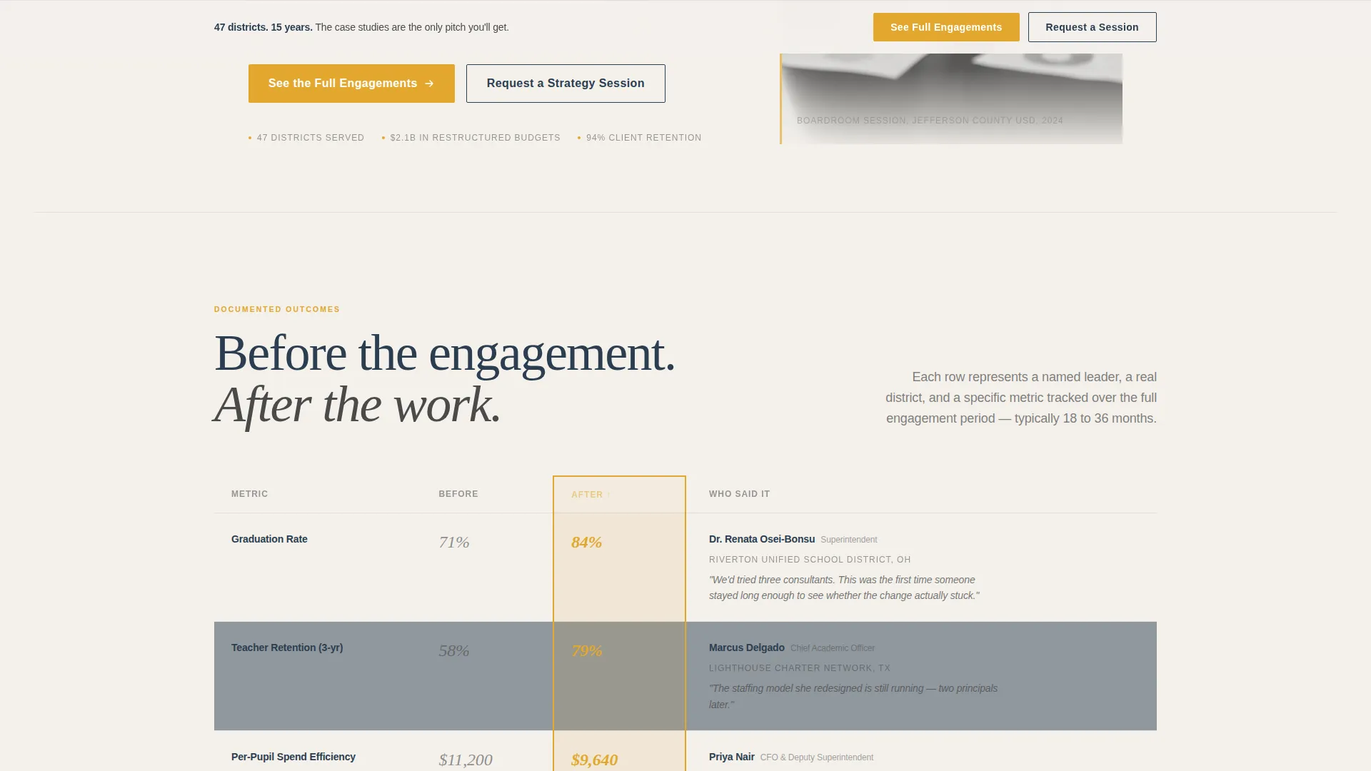 Education Strategy Consultant Landing Page Template