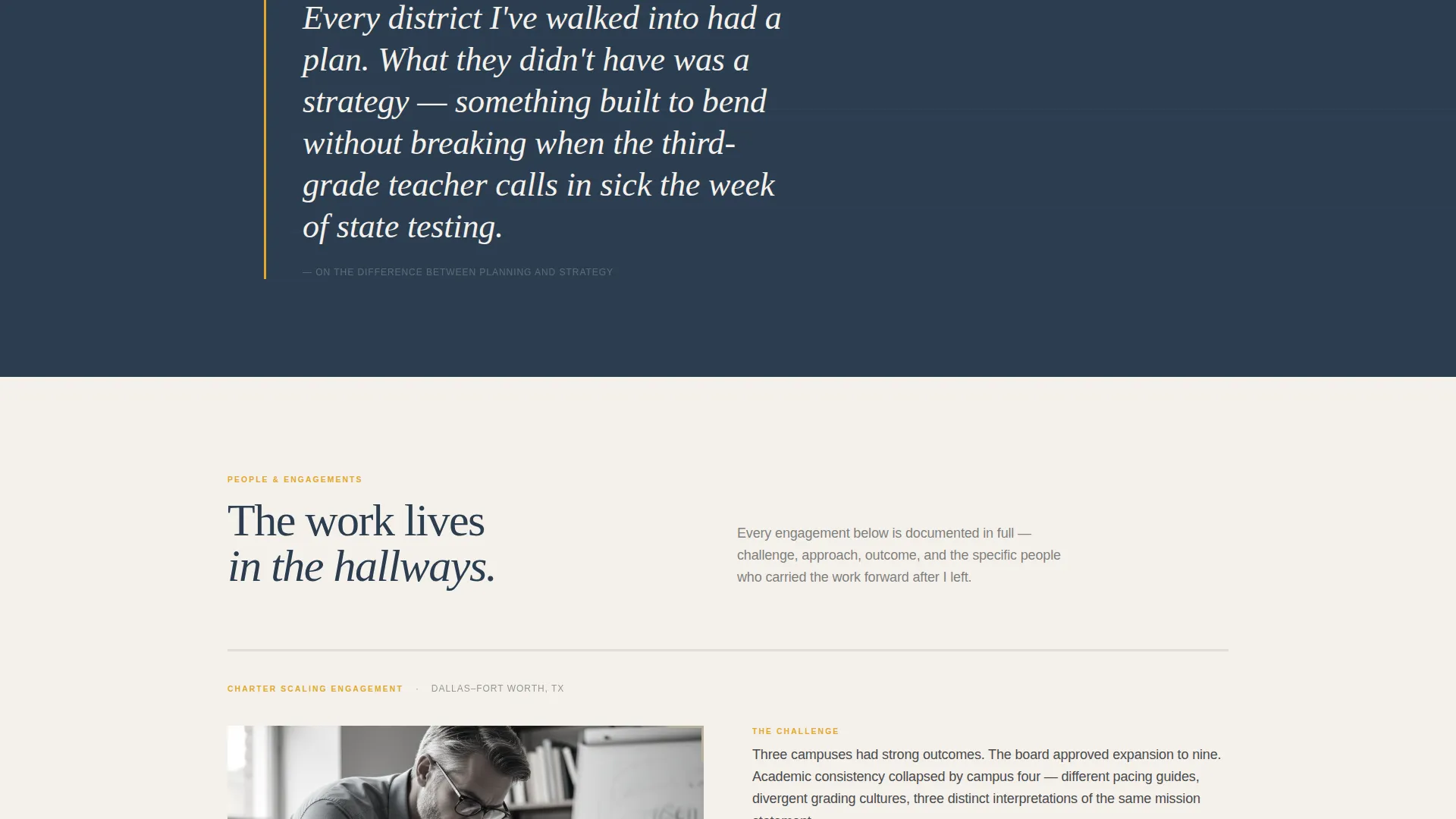 Education Strategy Consultant Landing Page Template