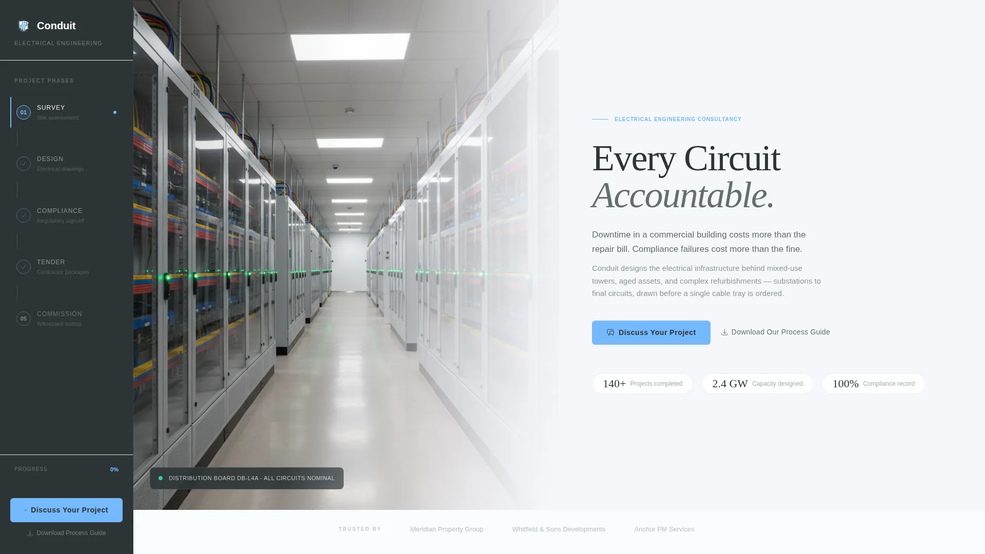 Electrical Engineering Consultant Landing Page Template