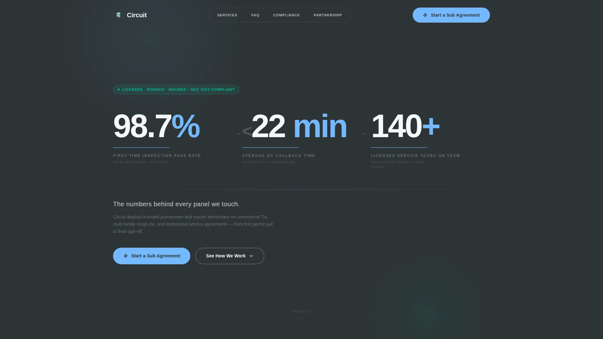 Commercial Electrician B2B Website Template for Contractors
