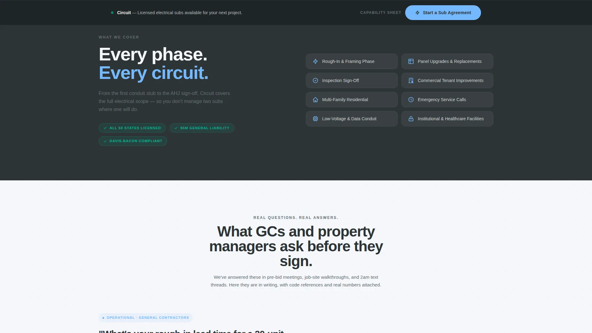 Commercial Electrician B2B Website Template for Contractors