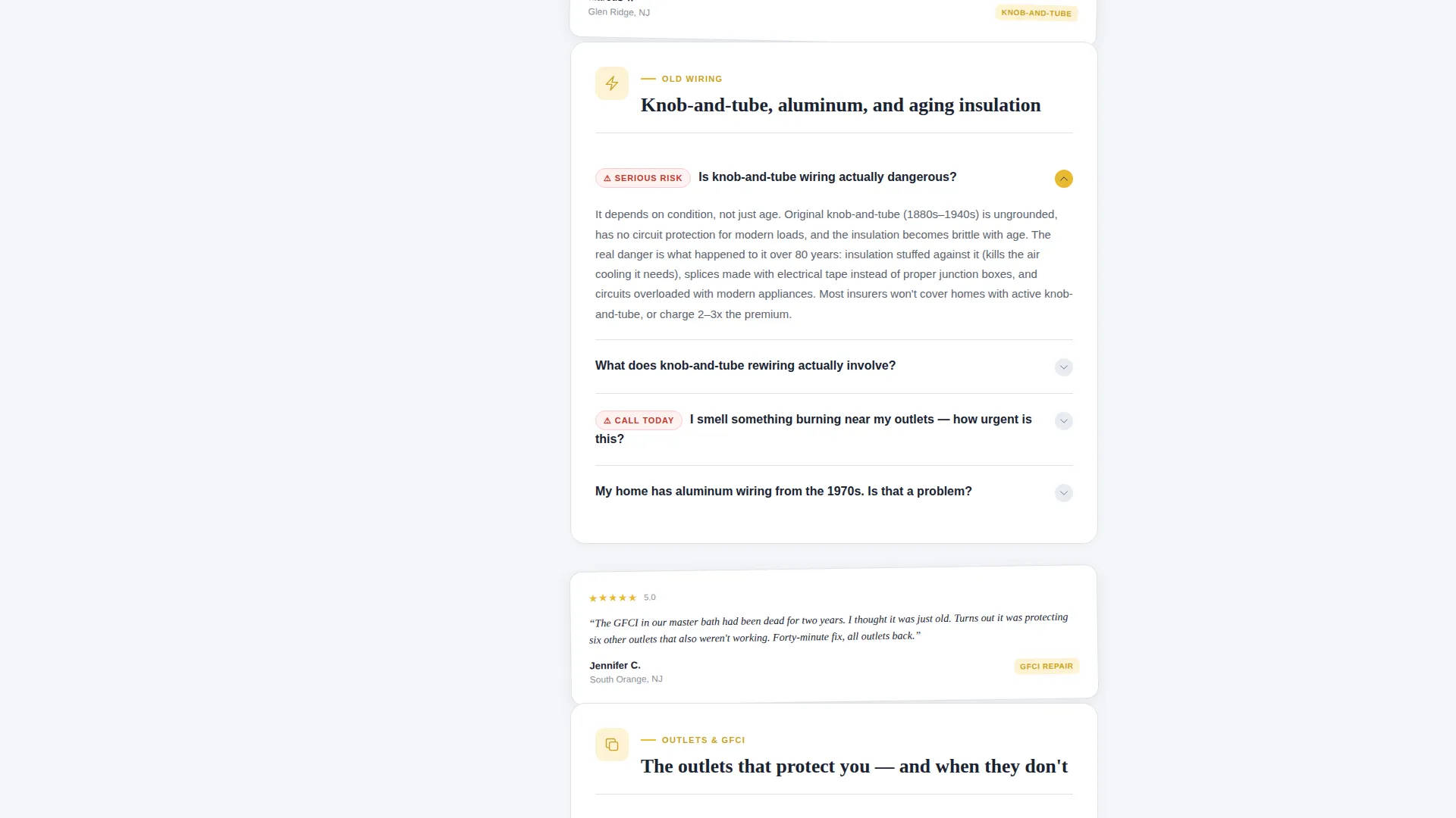 Emergency Electrician FAQ & 24-Hour Booking Website Template