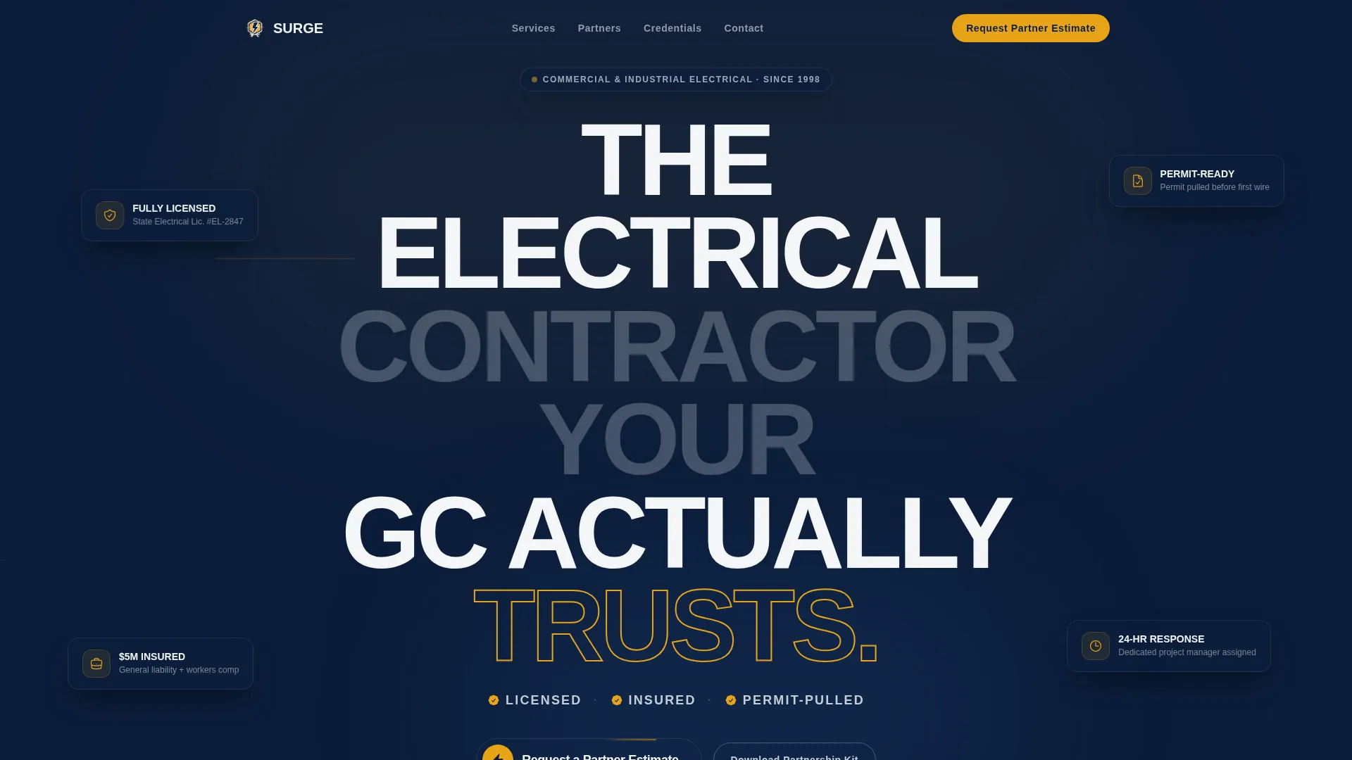 Electrician Free Estimate Landing Page Template