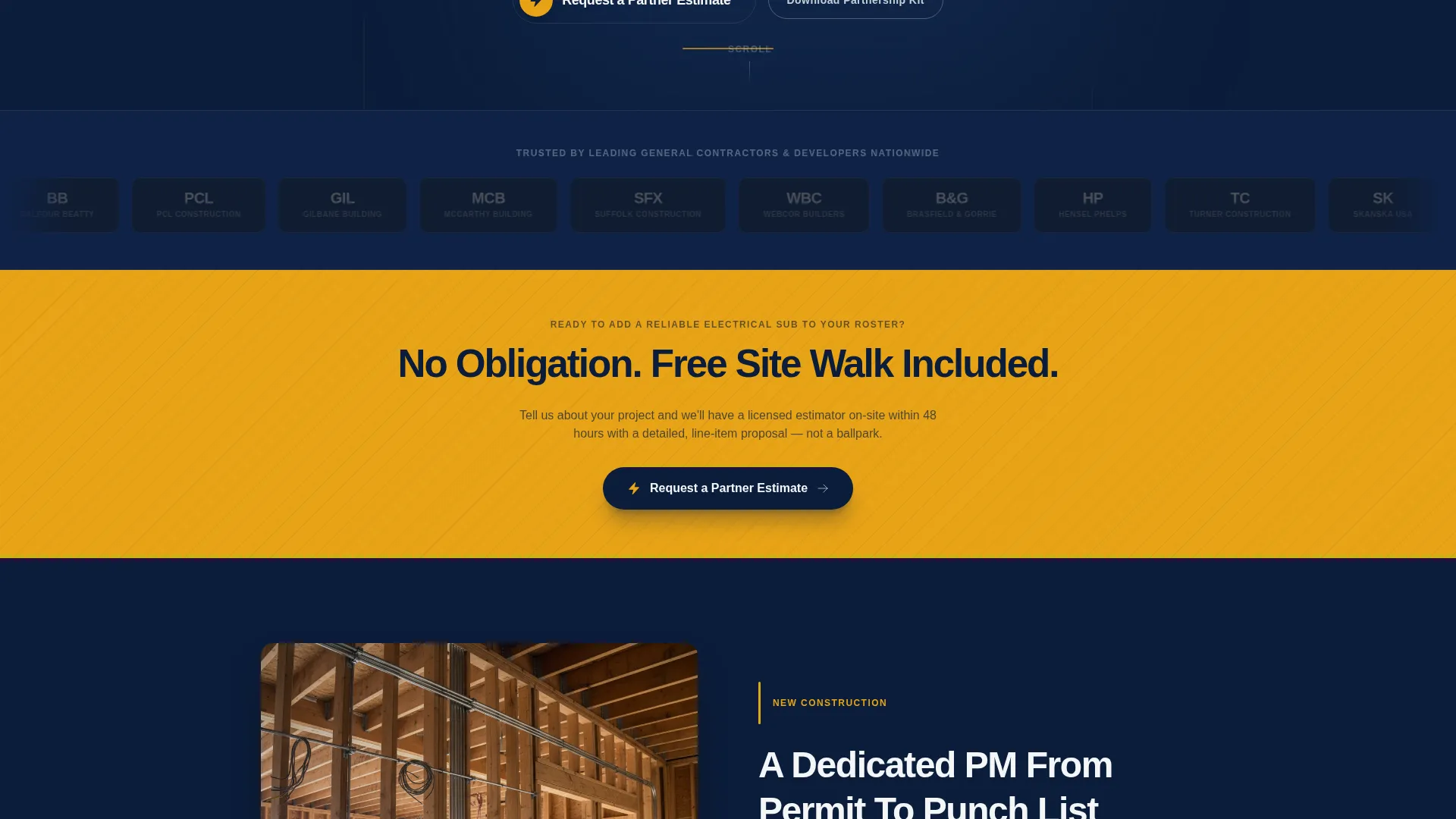 Electrician Free Estimate Landing Page Template