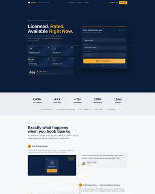 Licensed Electrician Google Ads Landing Page