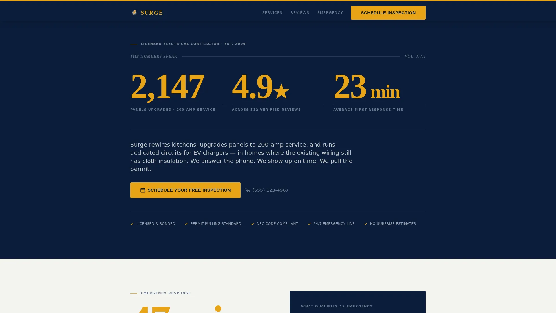 Electrician Landing Page Template for Local SEO