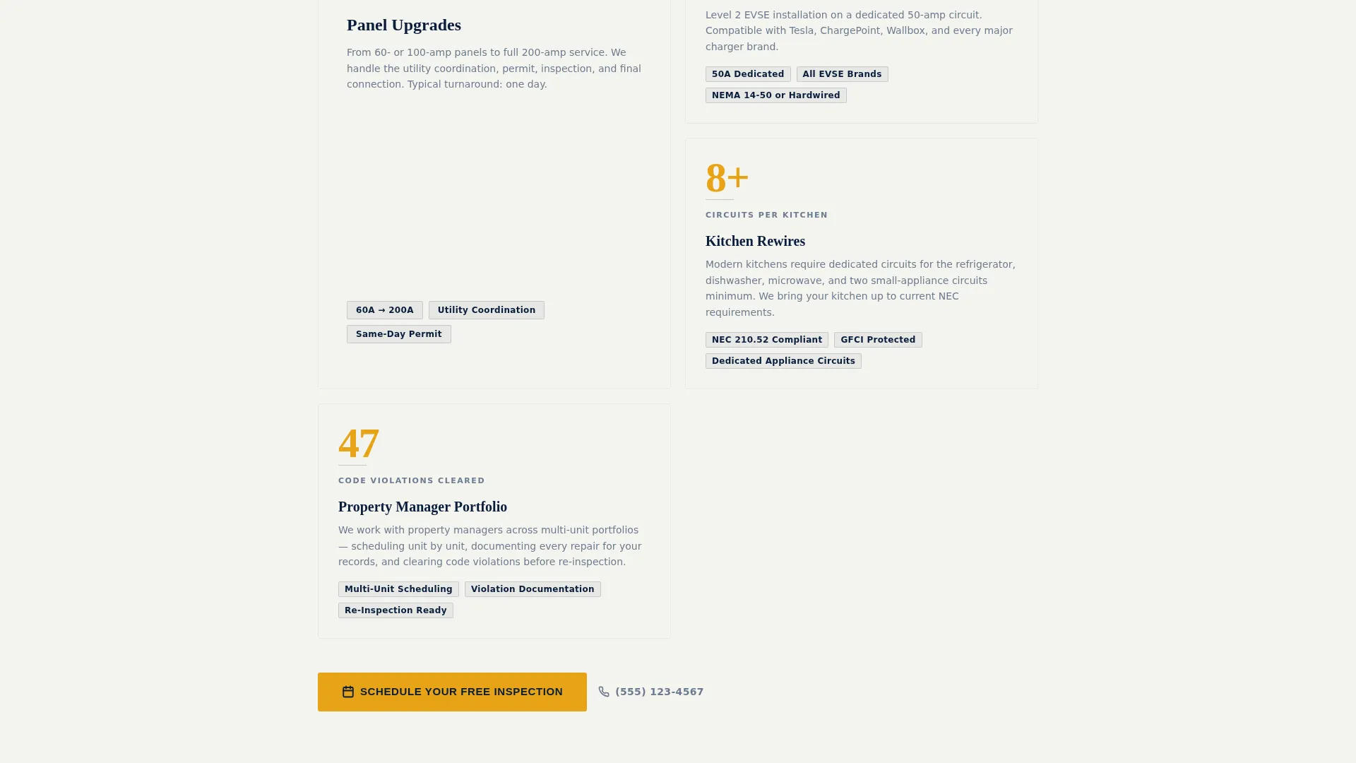 Electrician Landing Page Template for Local SEO