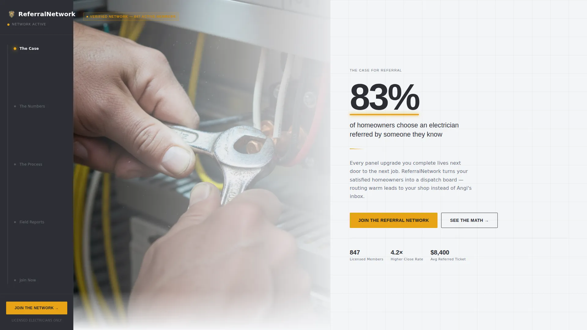 Electrician Marketing Professional Website Template