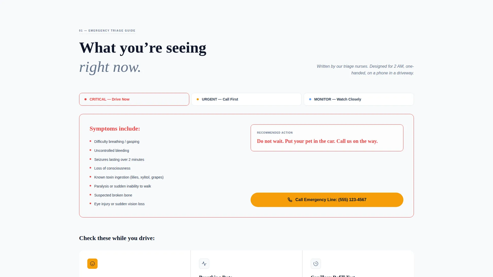 24/7 Emergency Vet Clinic Landing Page Template