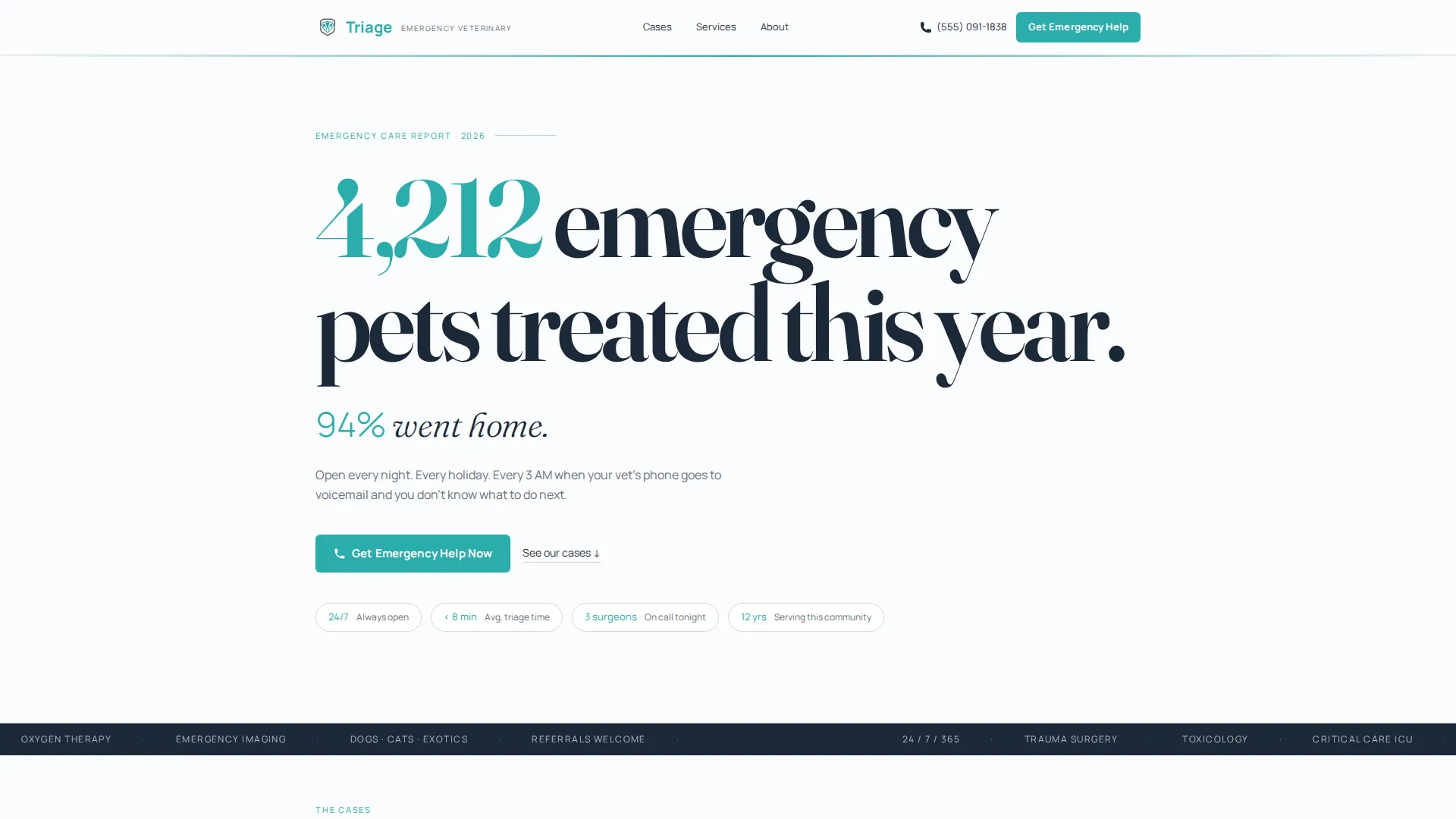 Urgent Animal Care Landing Page Template