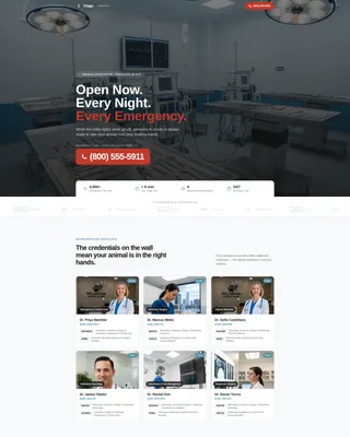 Emergency Pet Hospital Landing Page Template