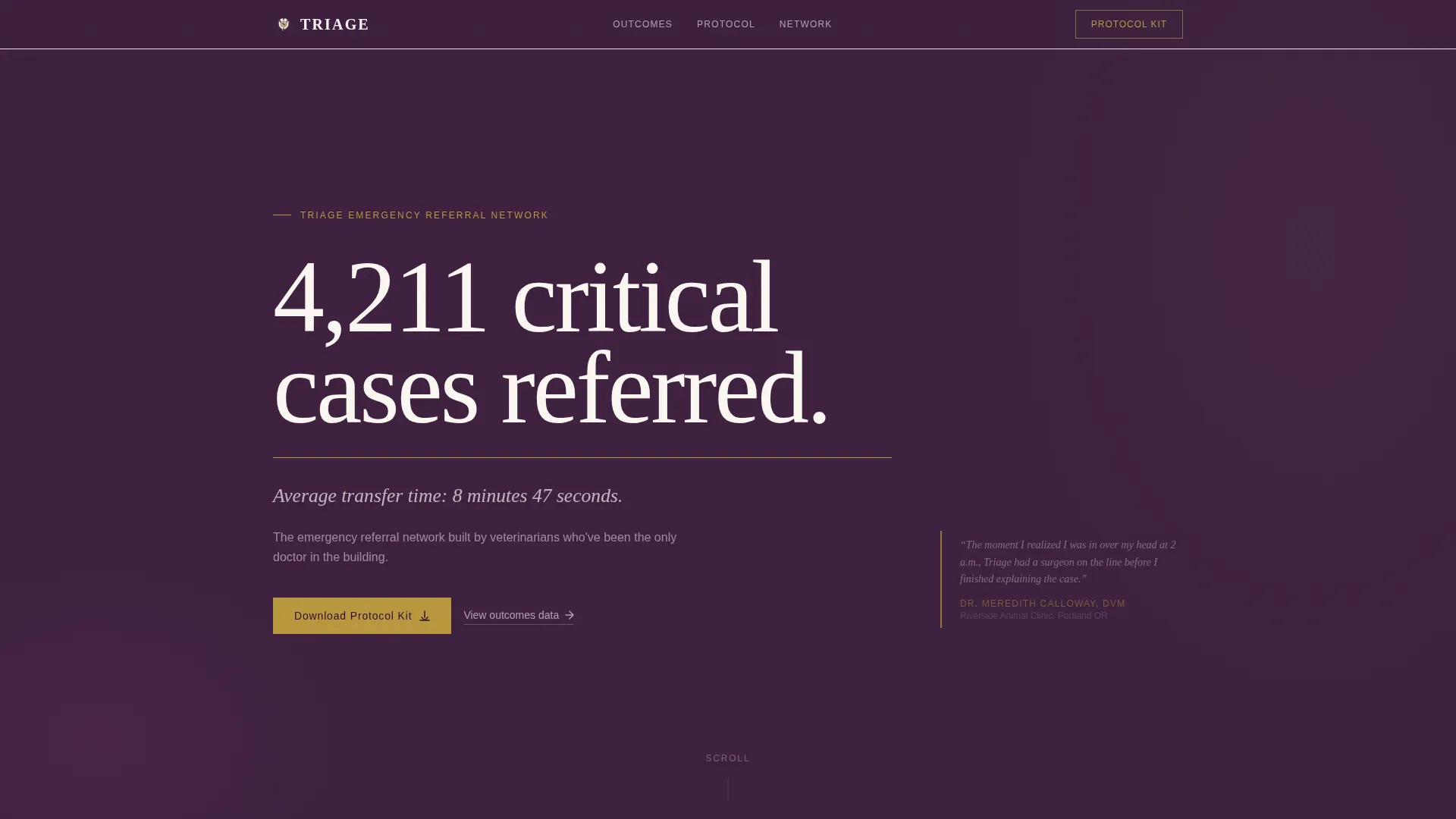 Emergency Vet Referral Program Landing Page Template
