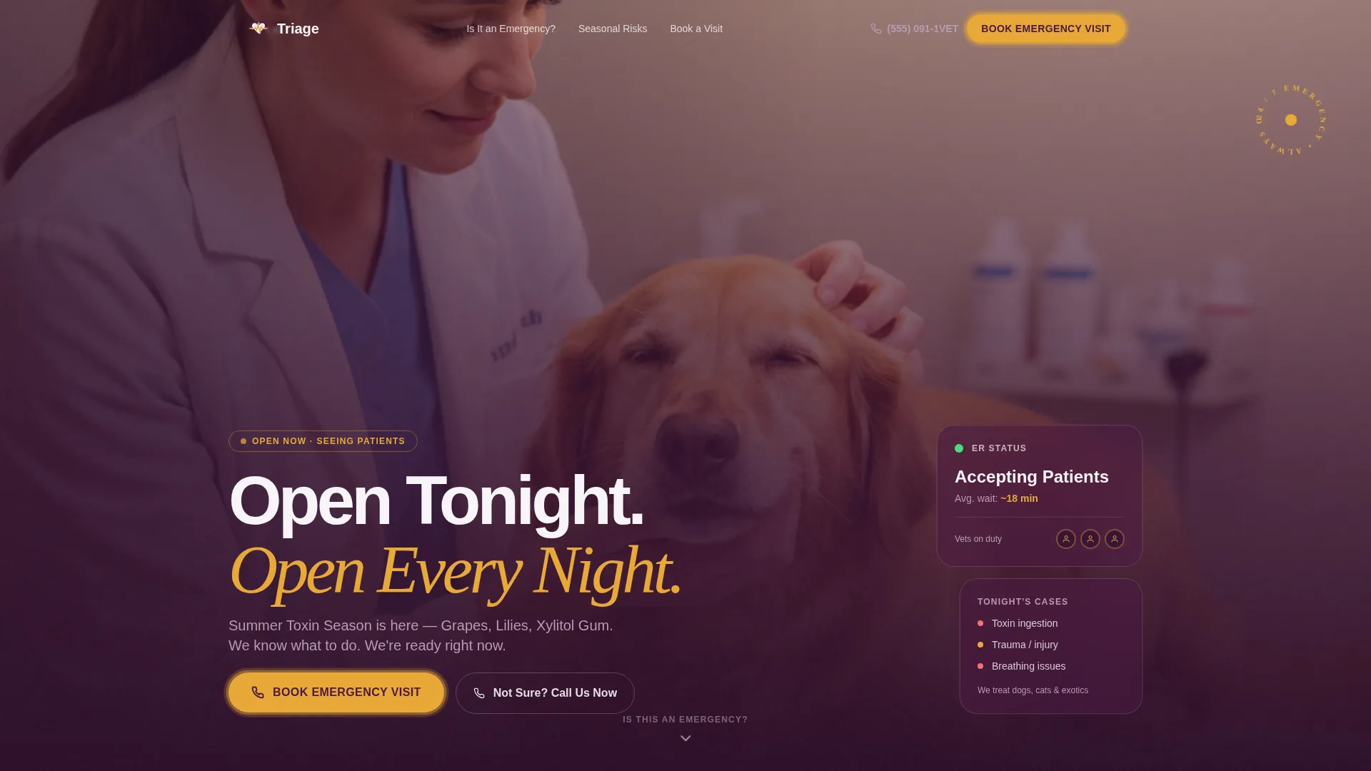 Emergency Vet Booking Landing Page Template