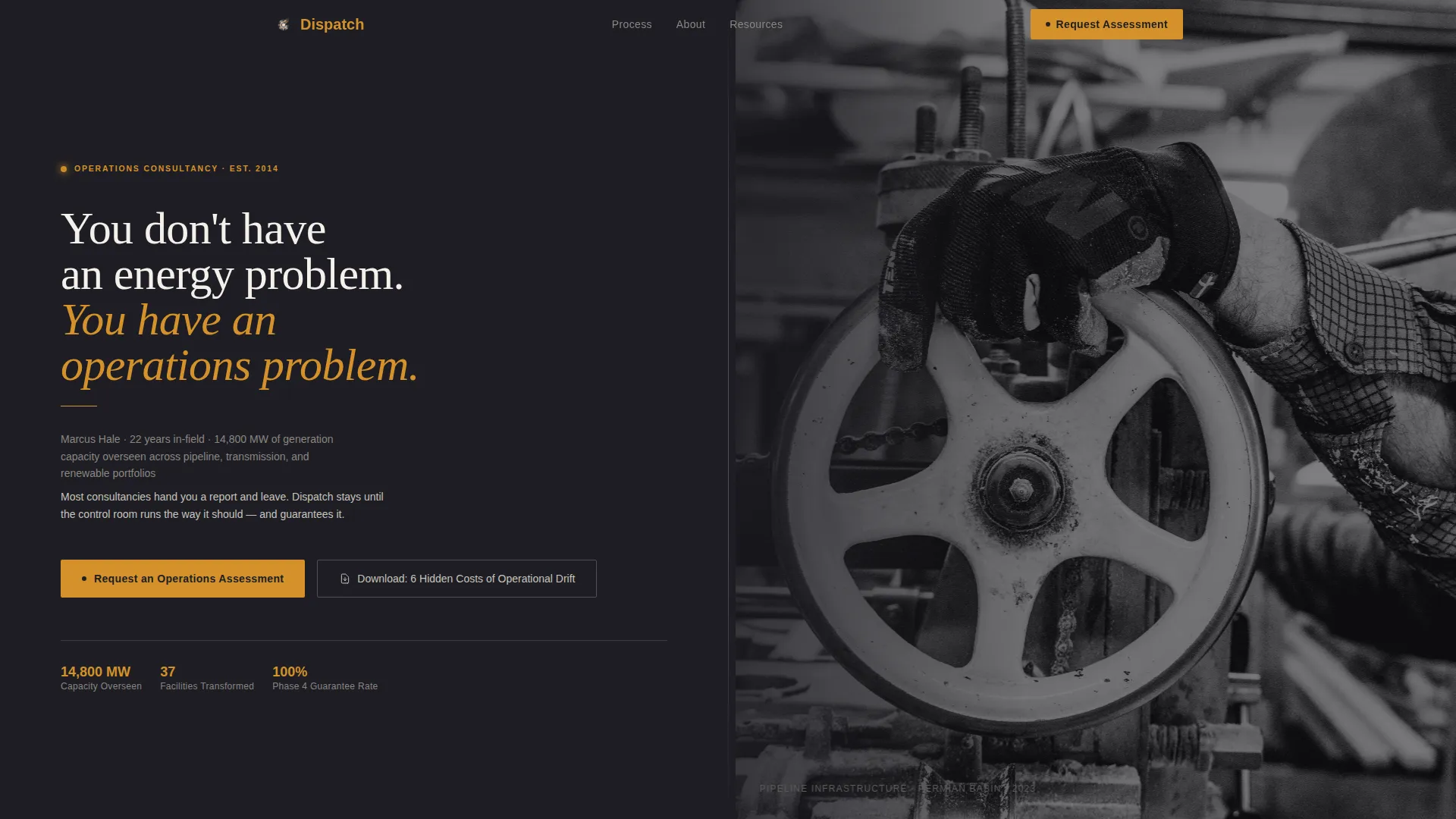 Energy Operations Consultant Landing Page Template