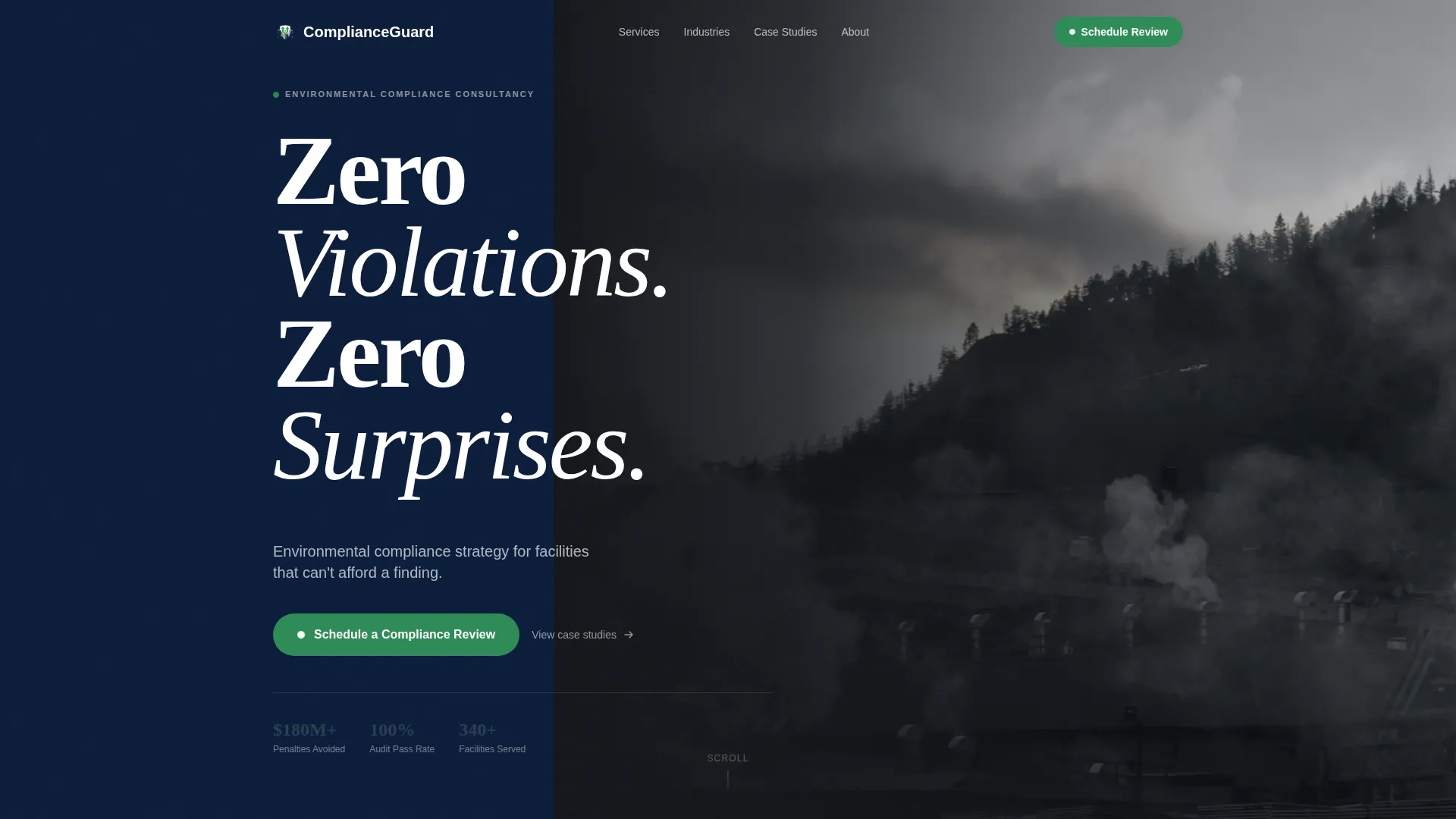 Environmental Compliance Consultancy Landing Page