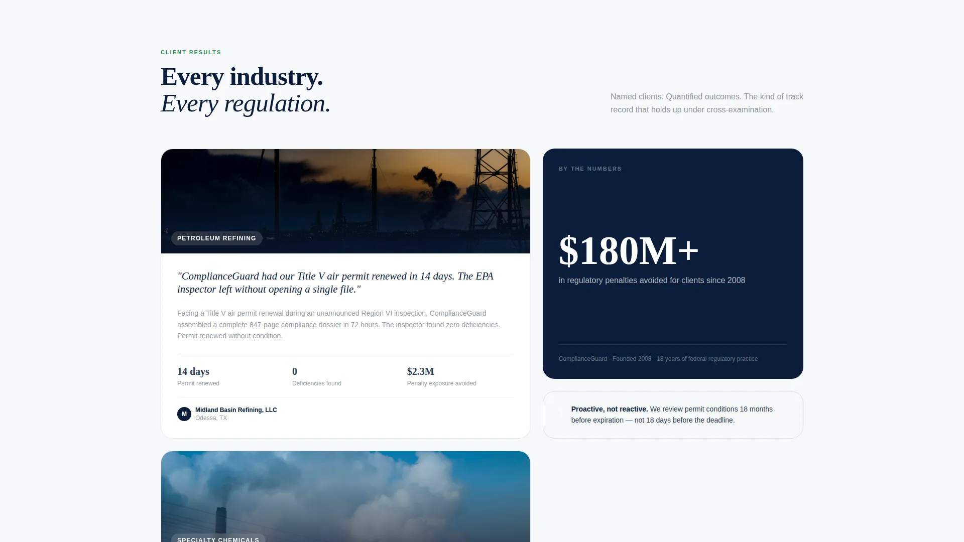 Environmental Compliance Consultancy Landing Page