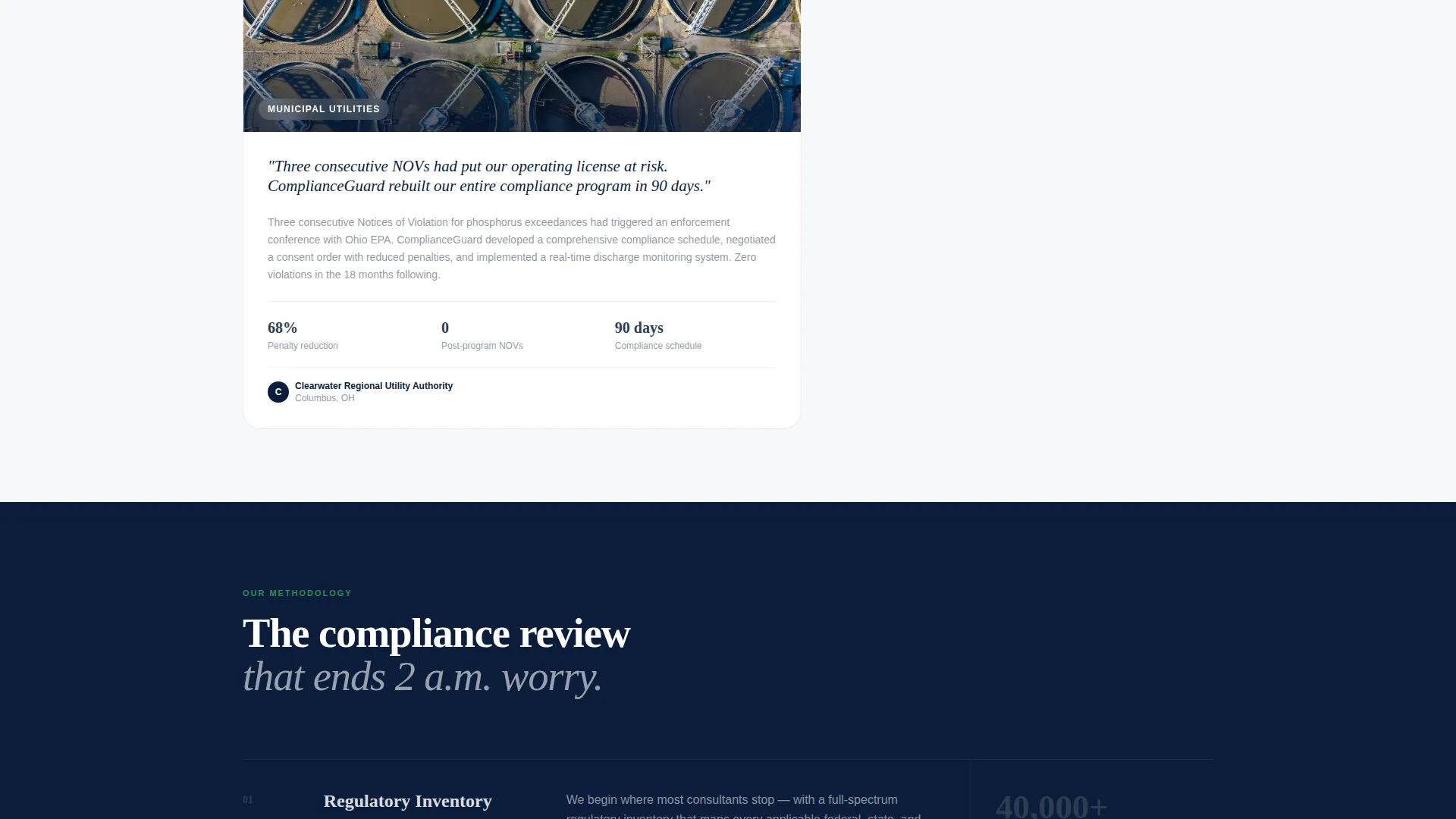 Environmental Compliance Consultancy Landing Page