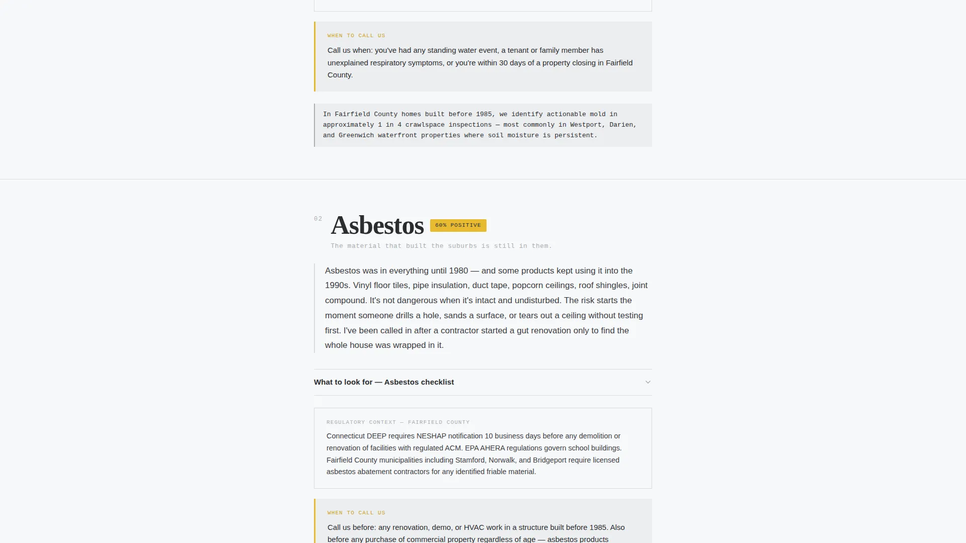 Environmental Inspector Service Area Landing Page Template