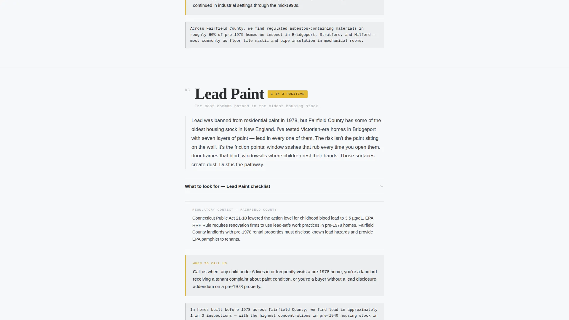 Environmental Inspector Service Area Landing Page Template