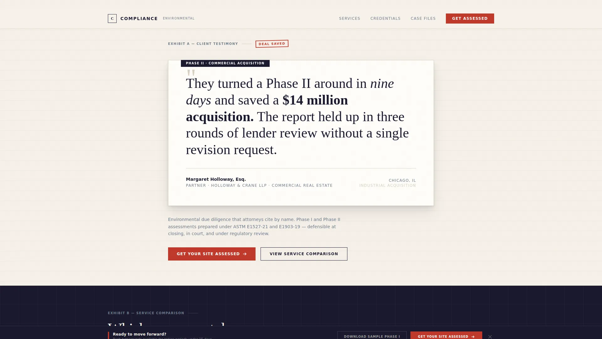 Site Assessment Landing Page Template