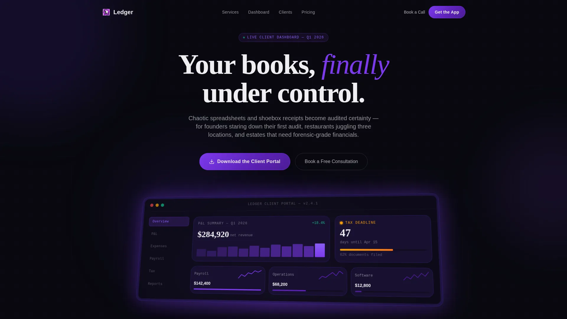 Accounting Firm Bento Grid Landing Page Template