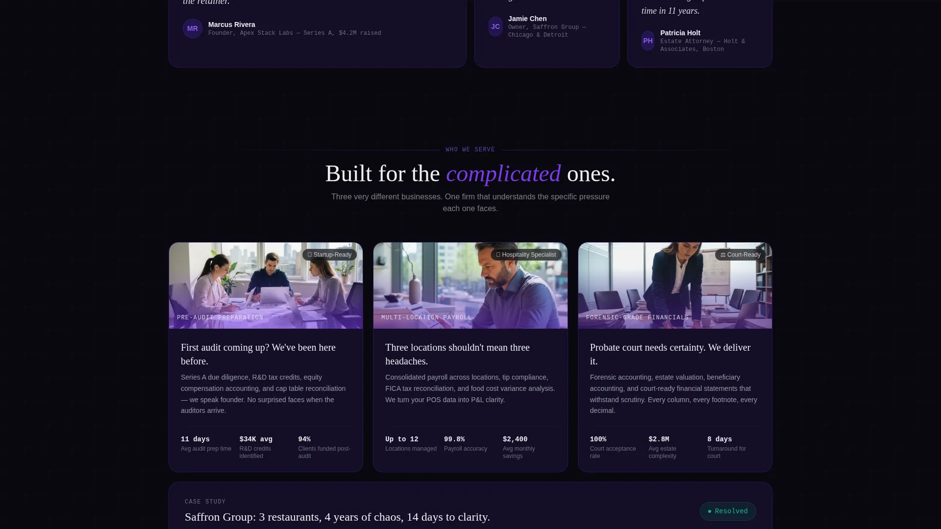 Accounting Firm Bento Grid Landing Page Template