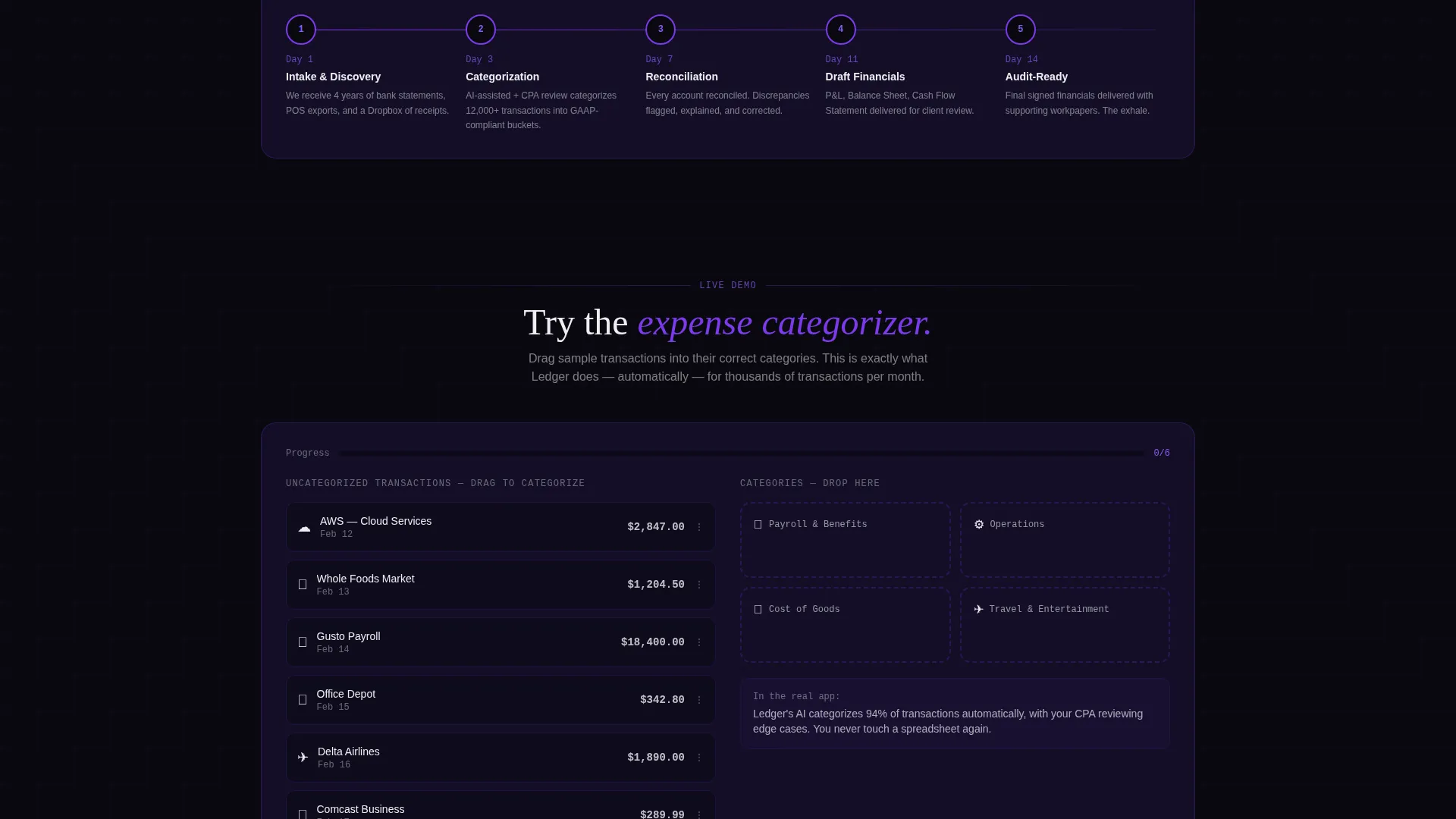 Accounting Firm Bento Grid Landing Page Template