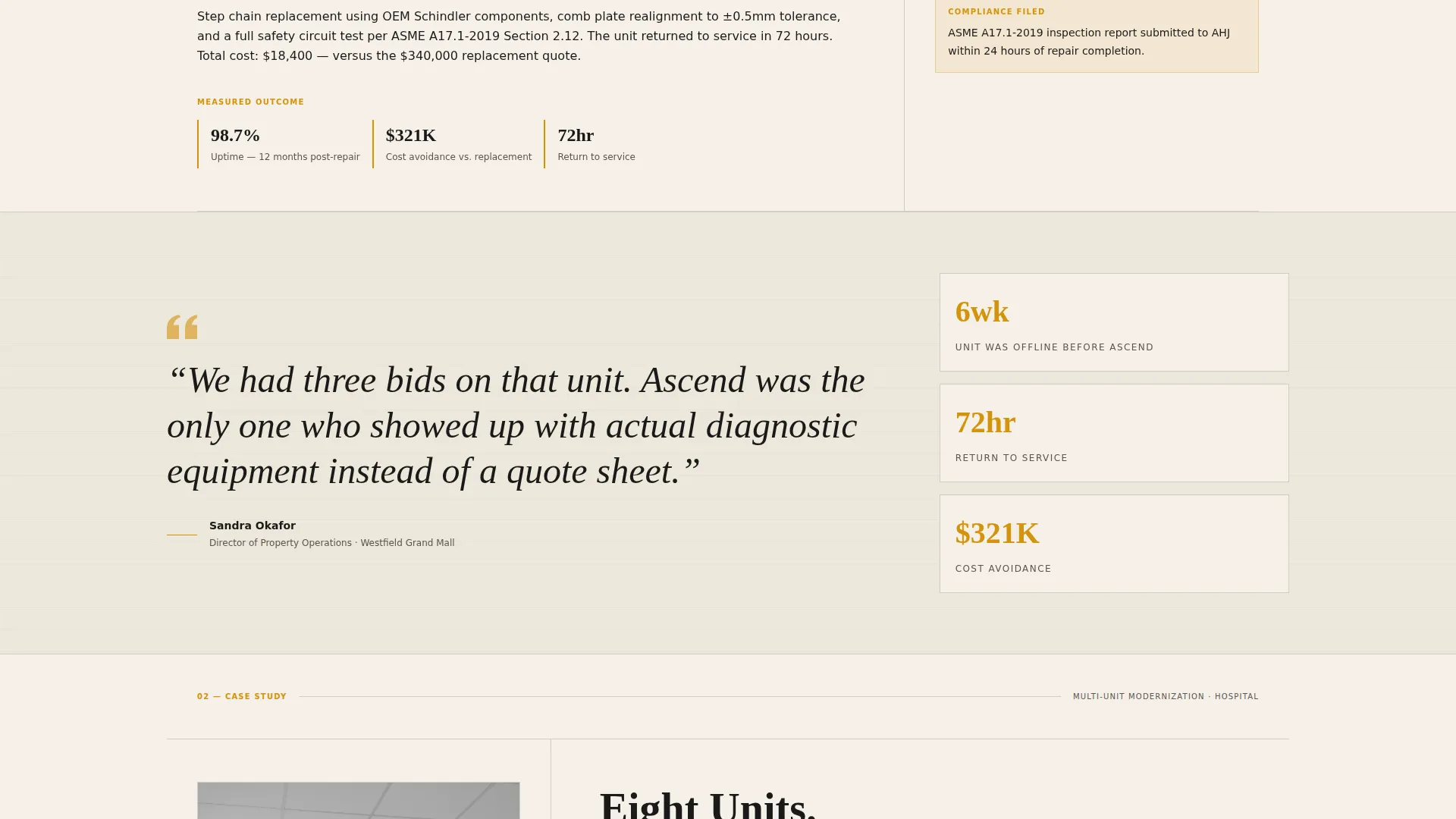 Escalator Technician Landing Page Template