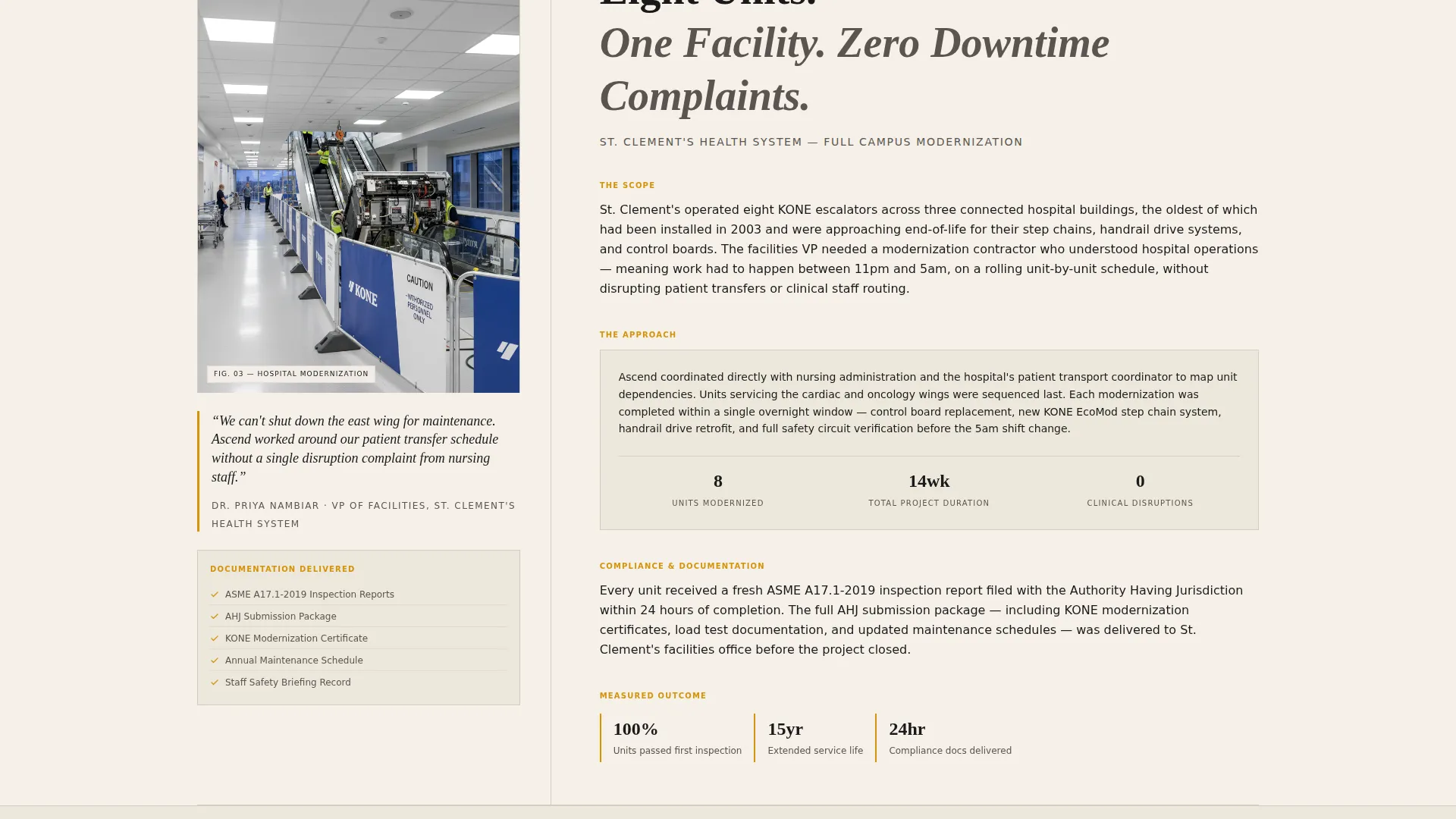 Escalator Technician Landing Page Template