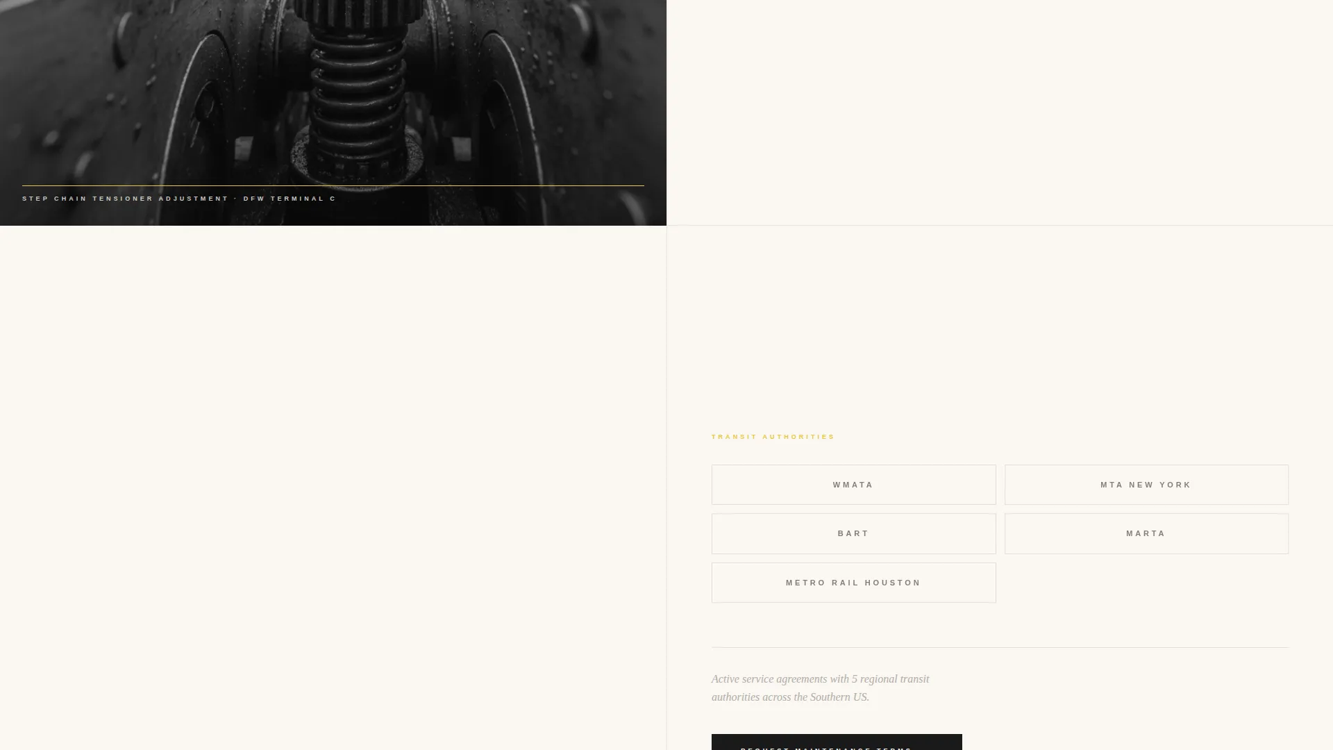 Escalator Technician Portfolio Landing Page Template