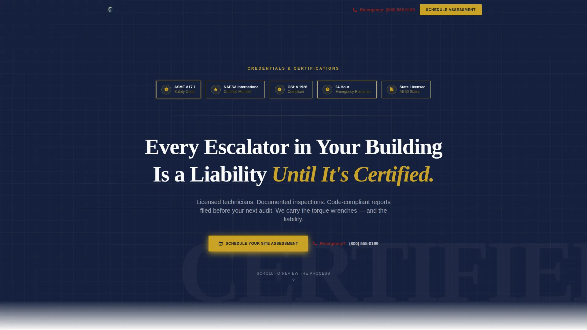 Escalator Technician Business Privacy Policy Website Template