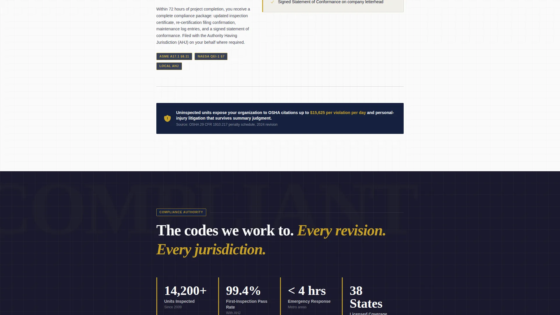 Escalator Technician Business Privacy Policy Website Template