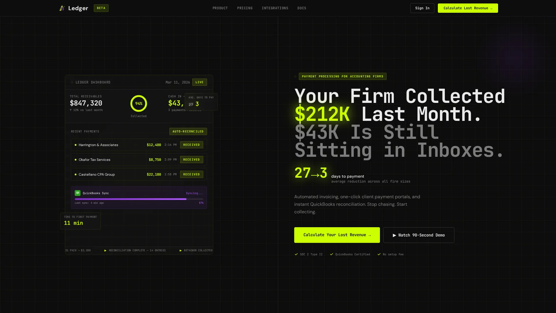 Accounting Firm Software Cost Calculator Website Template