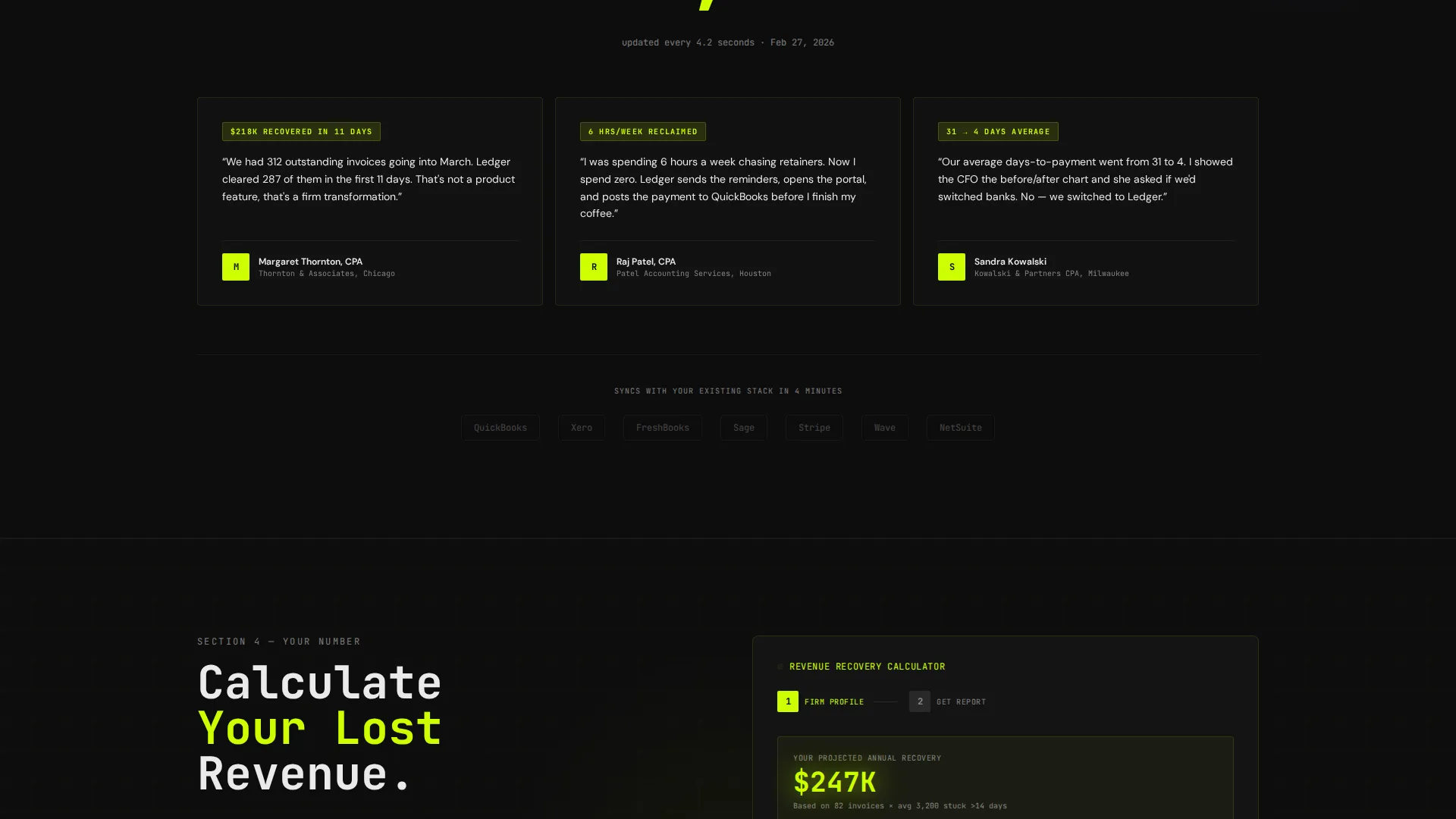 Accounting Firm Software Cost Calculator Website Template