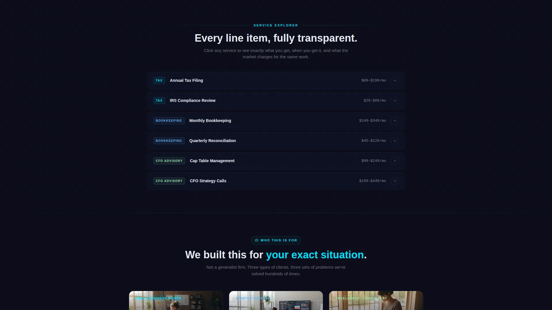 Accounting Firm Software Pricing & Packages Website Template