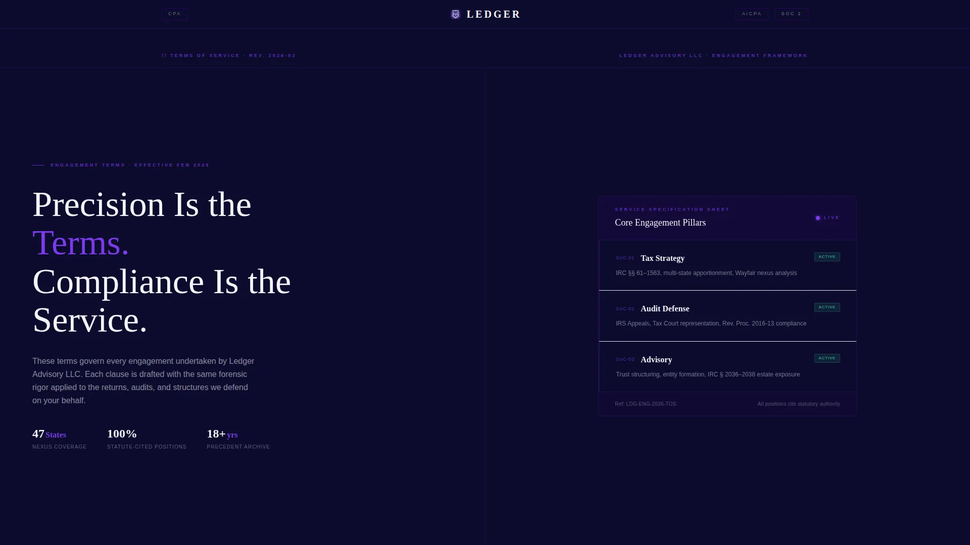 Compliance-Focused Accounting Landing Page Template